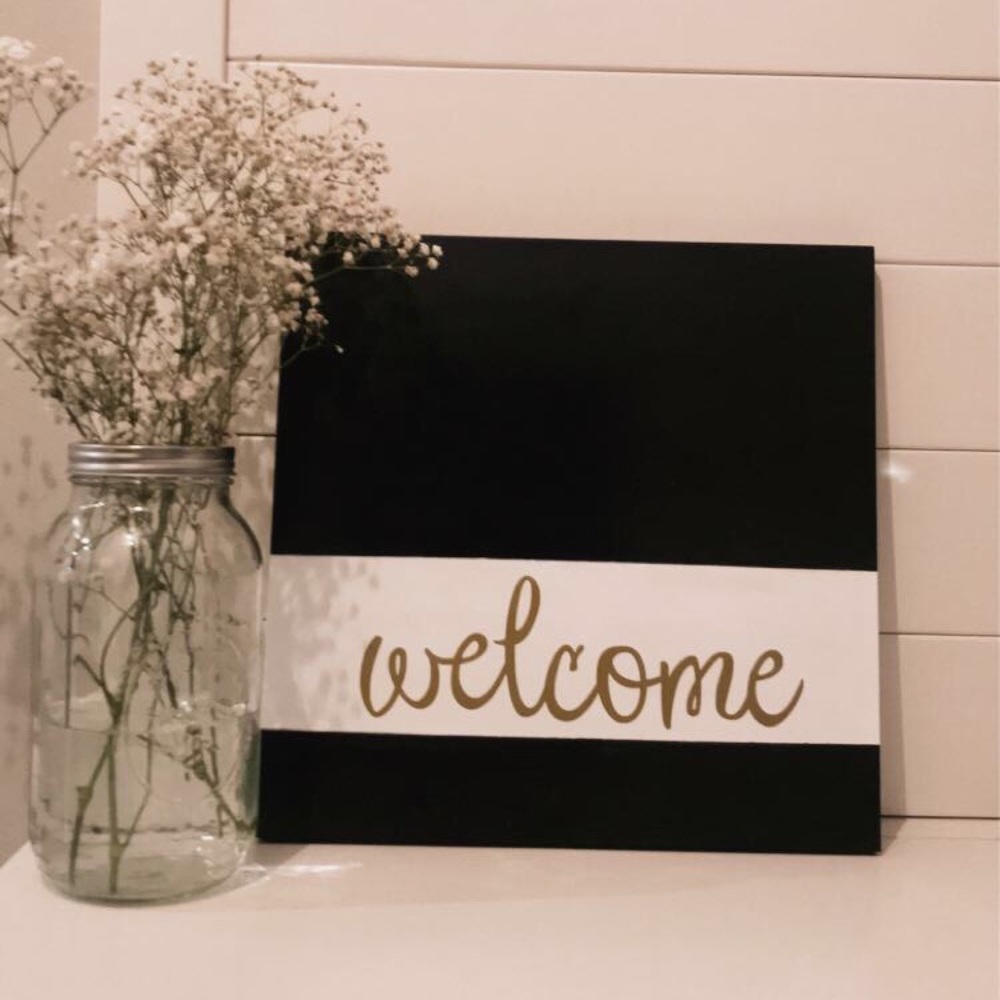 wood entry way sign